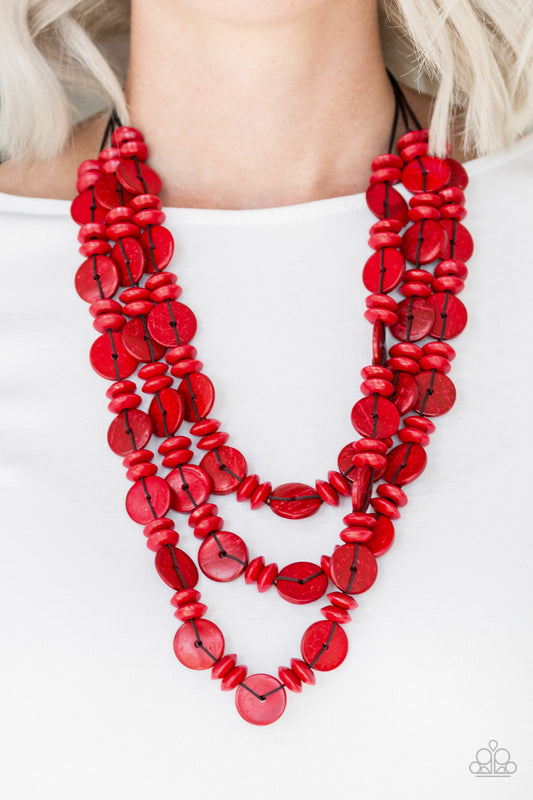 Barbados Bopper - red - Paparazzi necklace