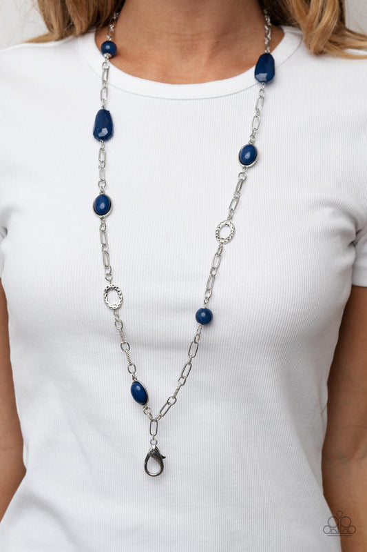 Barcelona Bash - blue - Paparazzi LANYARD necklace