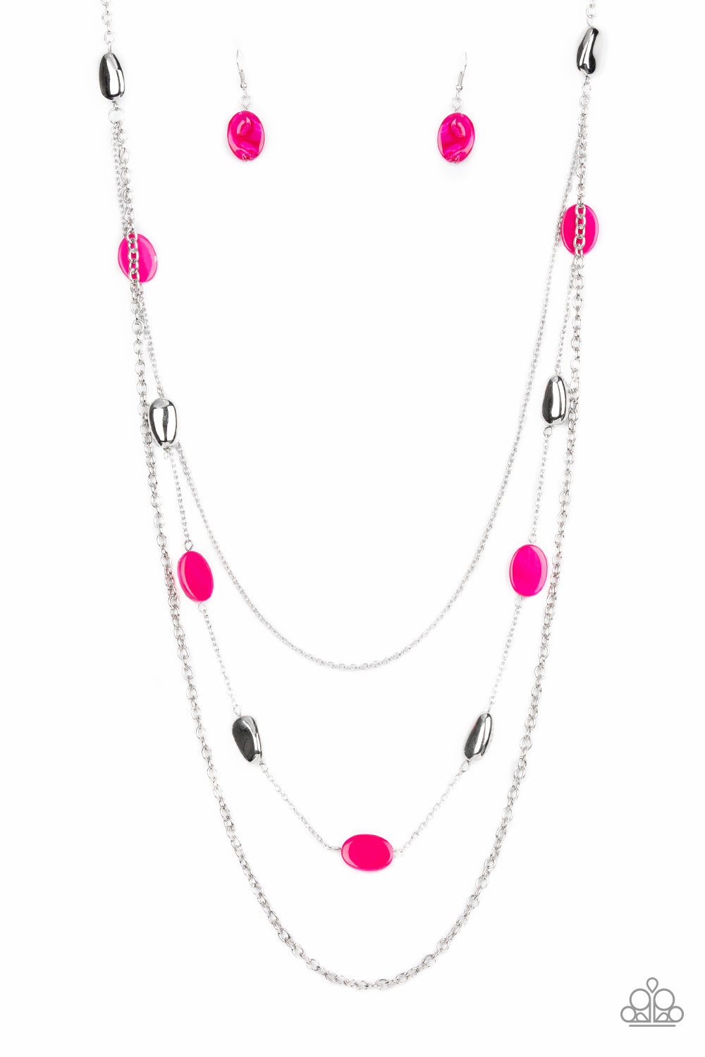 Barefoot and Beachbound - pink - Paparazzi necklace