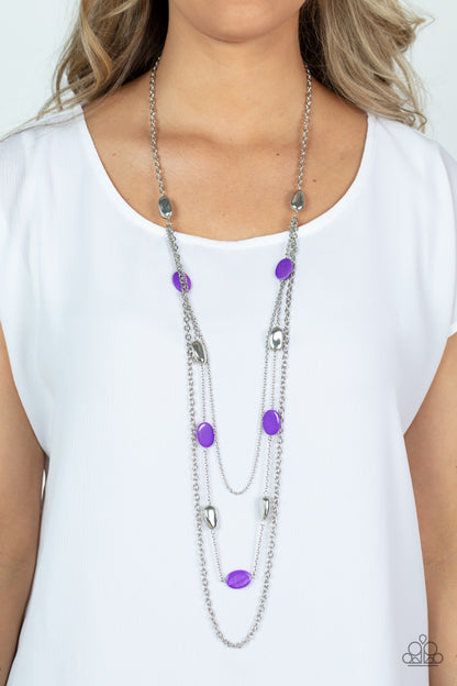 Barefoot and Beachbound - purple - Paparazzi necklace