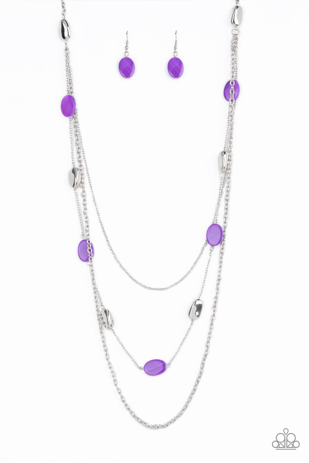 Barefoot and Beachbound - purple - Paparazzi necklace