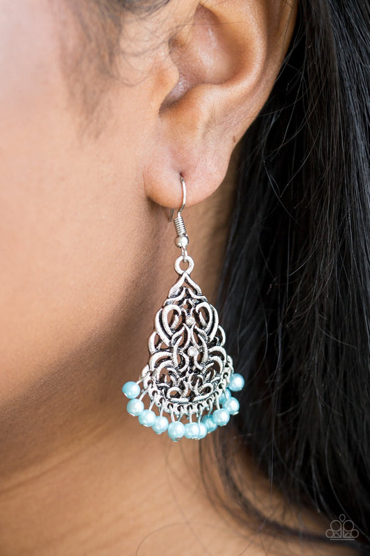 Baroque the Bank - blue - Paparazzi earrings