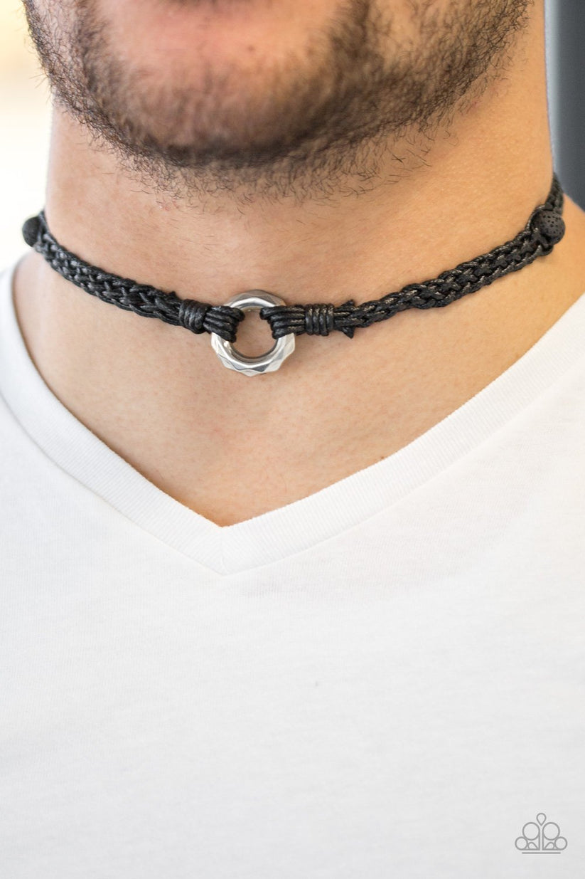 Basic Backpacker - black - Paparazzi MENS necklace – JewelryBlingThing