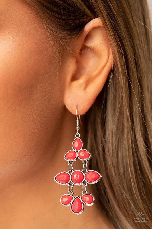 Bay Breezin - red - Paparazzi earrings