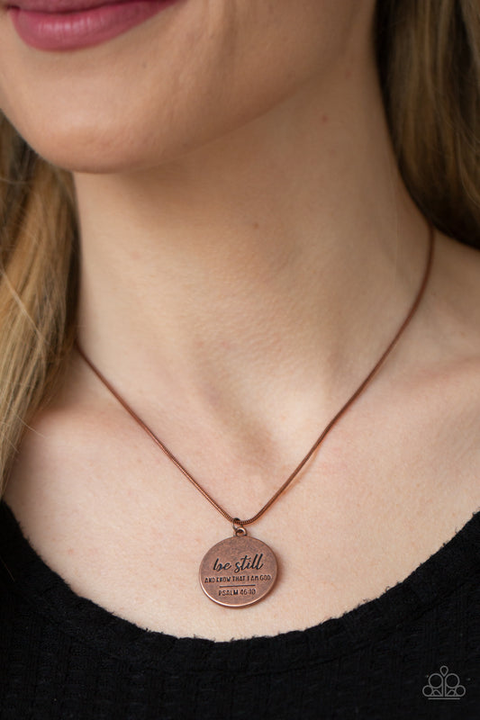 Be Still - copper - Paparazzi necklace