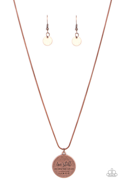 Be Still - copper - Paparazzi necklace