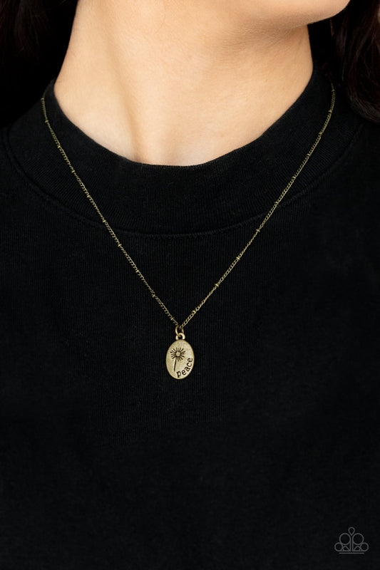 Be The Peace You Seek - brass - Paparazzi necklace