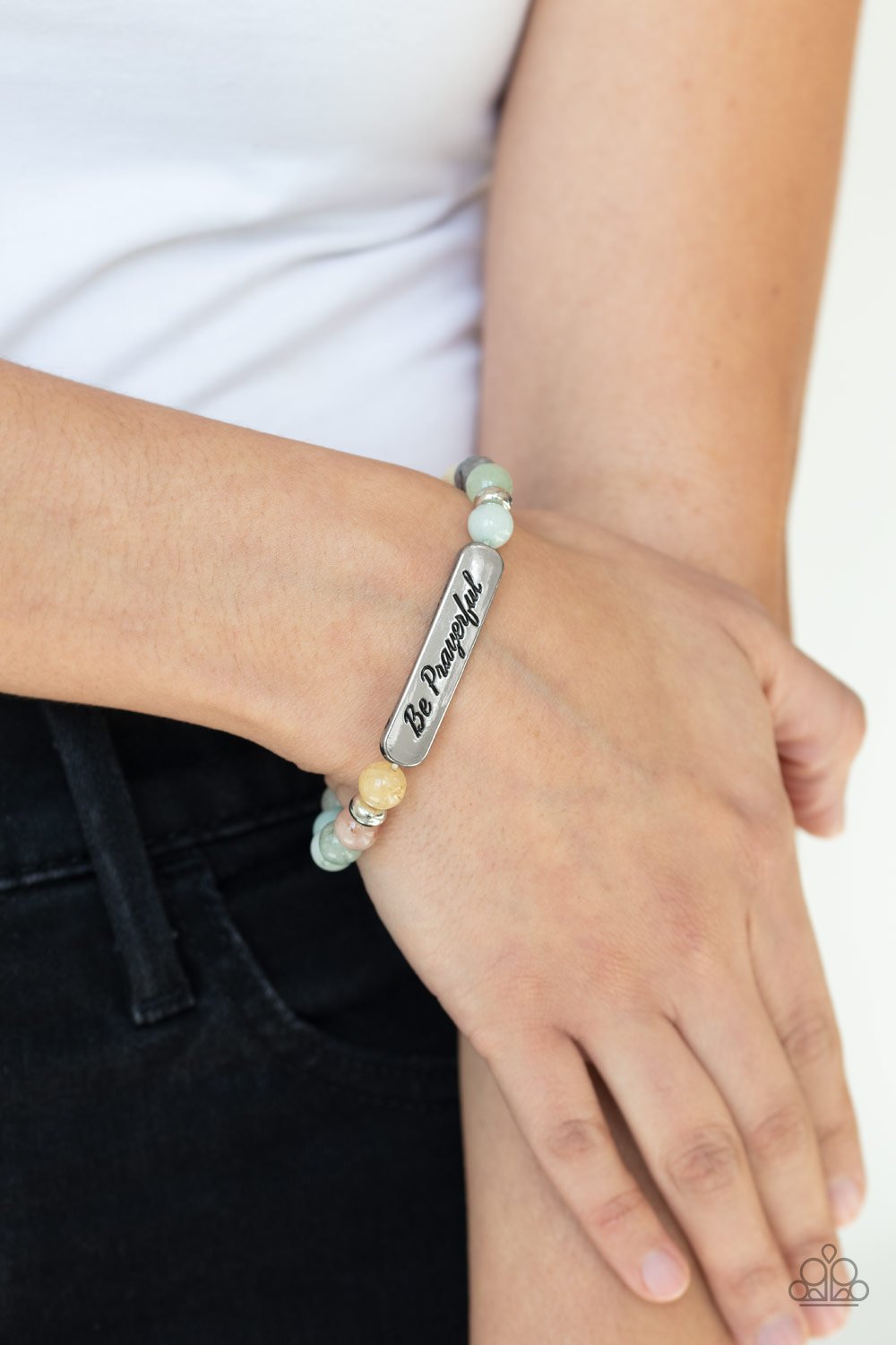 Be Prayerful-green-Paparazzi bracelet
