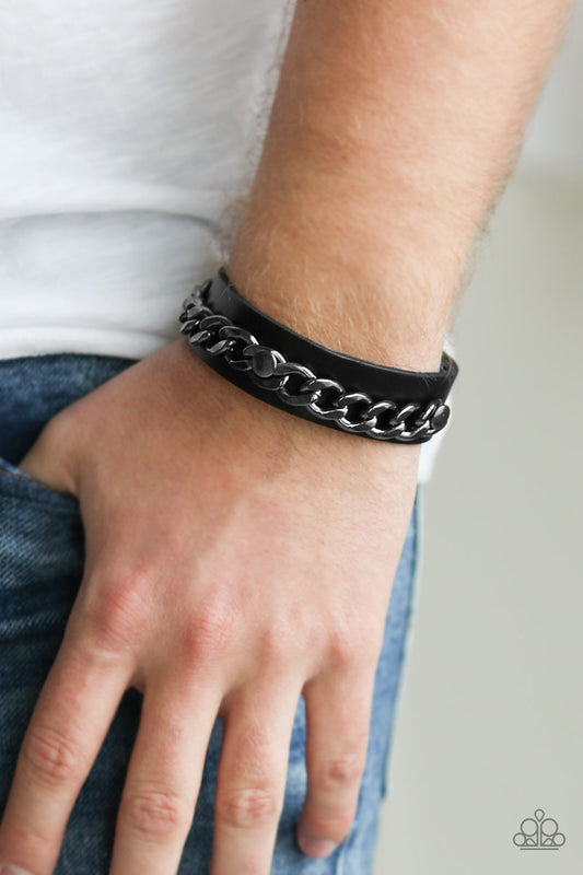 Be The Change-black-Paparazzi Mens bracelet