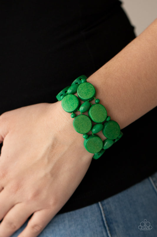 Beach Bravado - green - Paparazzi bracelet