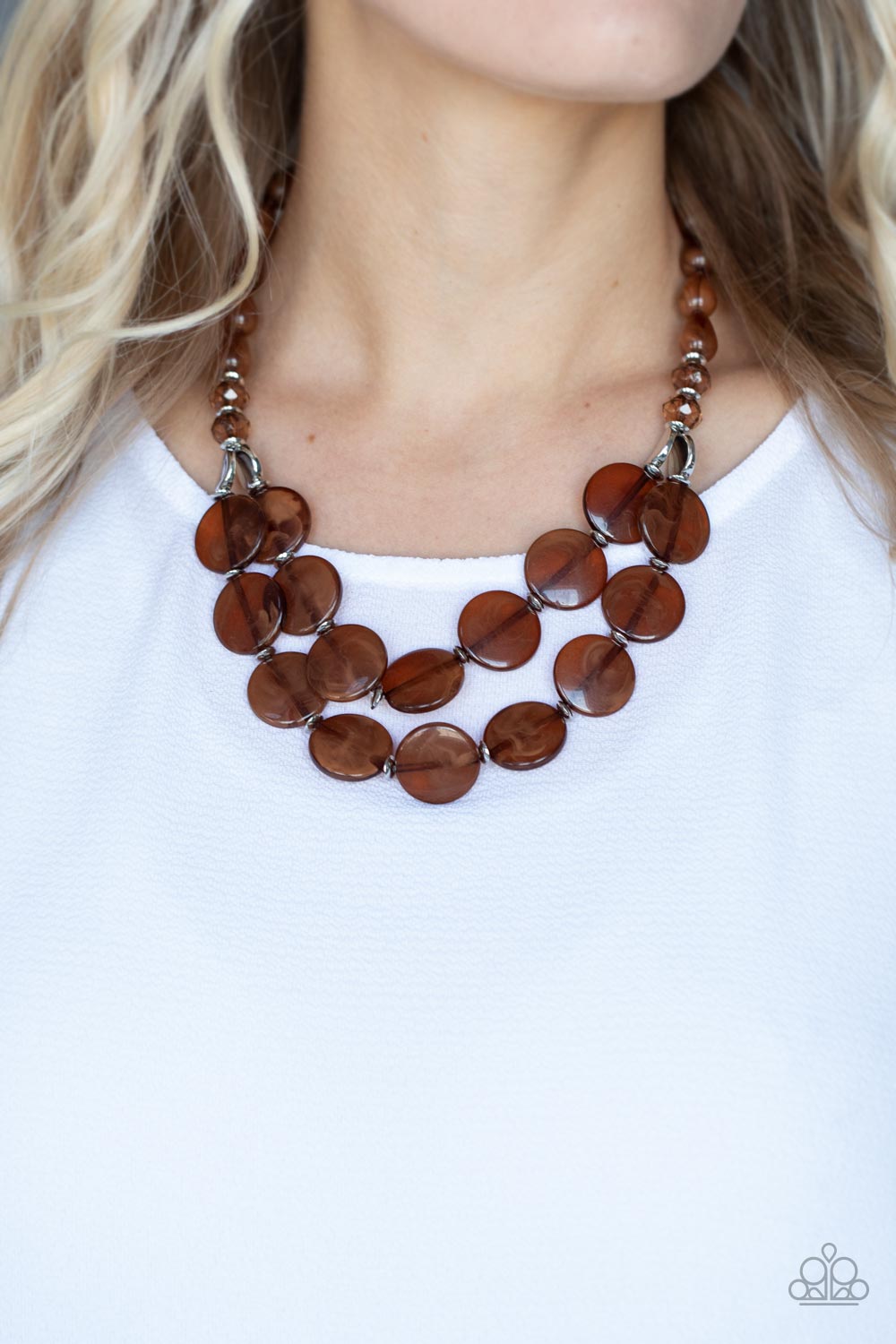 Beach Day Demure - brown - Paparazzi necklace