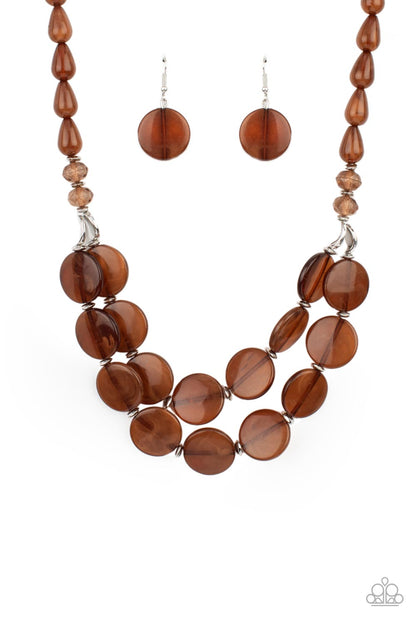 Beach Day Demure - brown - Paparazzi necklace