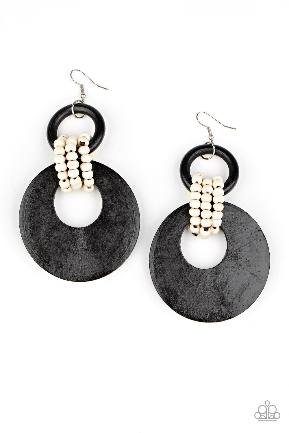 Beach Day Drama - black - Paparazzi earrings