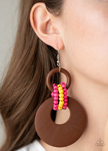 Beach Day Drama - multi - Paparazzi earrings