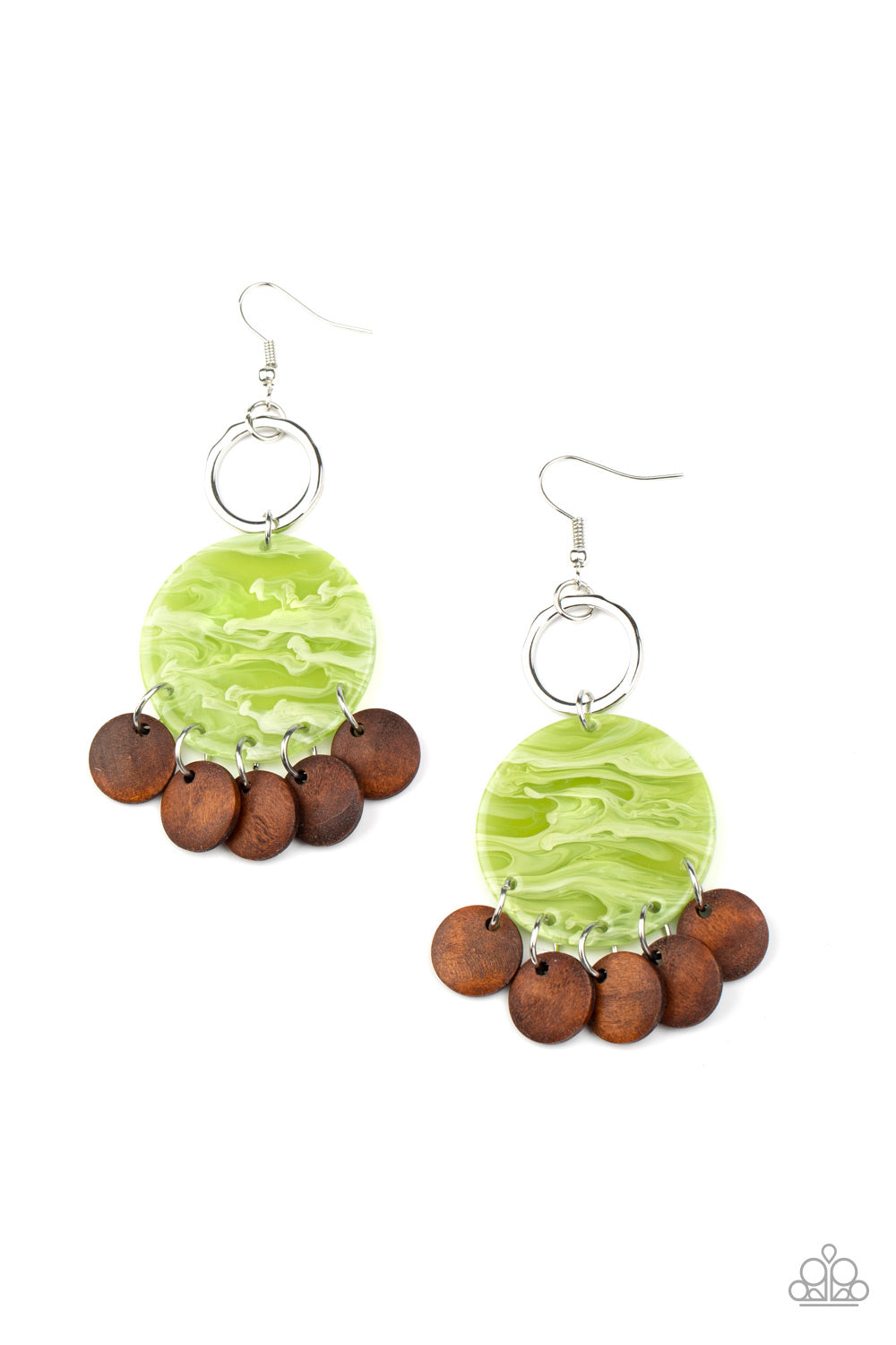 Beach Waves - green - Paparazzi earrings