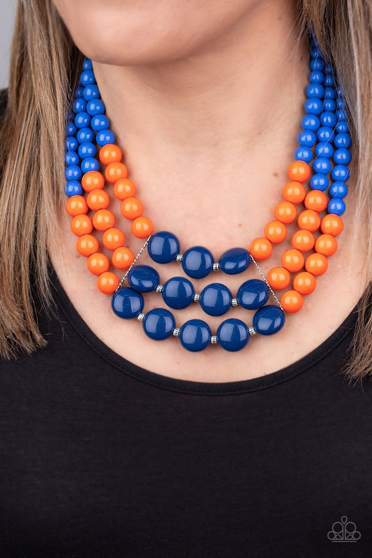 Beach Bauble-blue-Paparazzi necklace