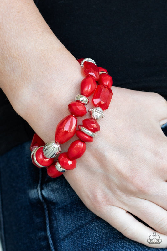 Beach Brunch-red-Paparazzi bracelet