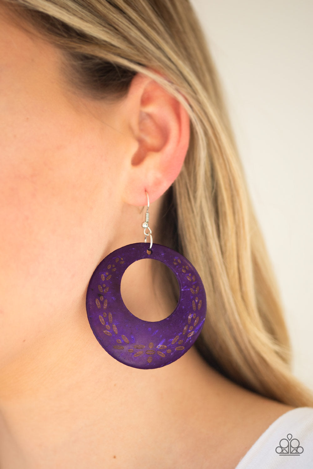 Beach Club Clubbin - purple - Paparazzi earrings