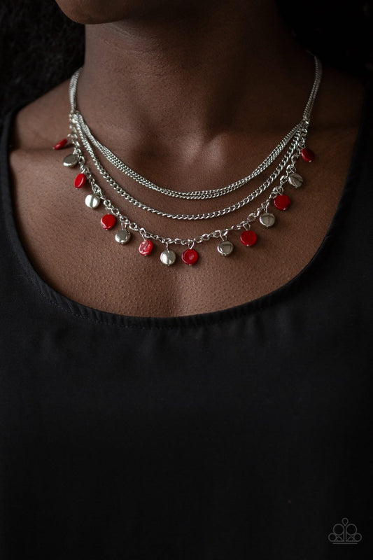 Beach Flavor-red-Paparazzi necklace