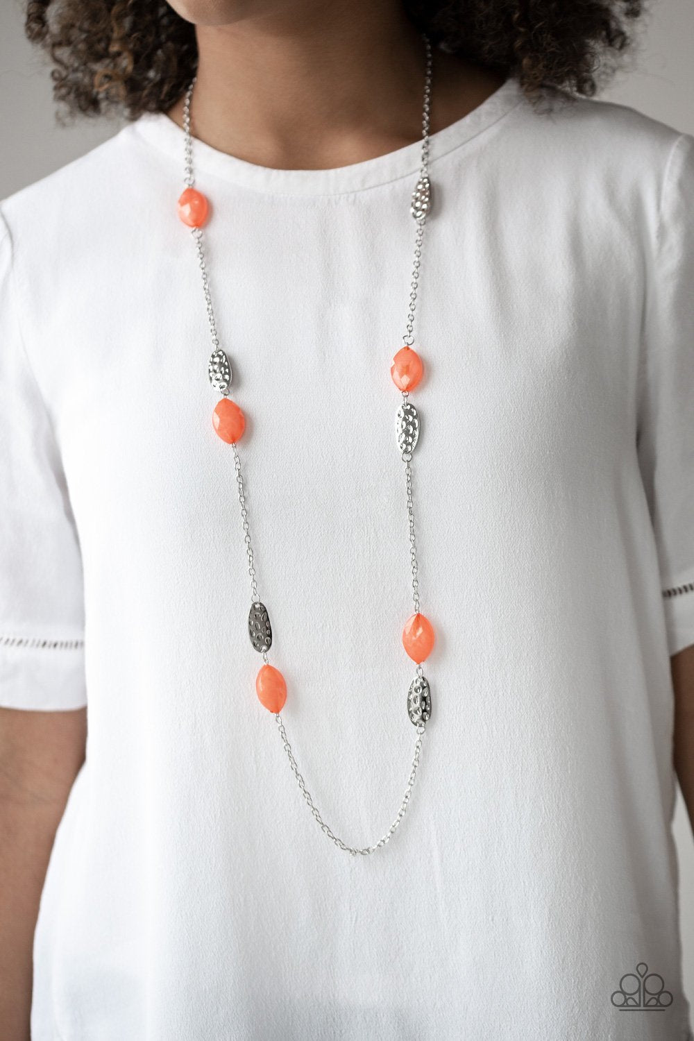 Beachfront Beauty-orange-Paparazzi necklace