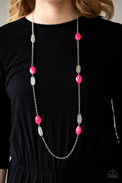 Beachfront Beauty-pink-Paparazzi necklace