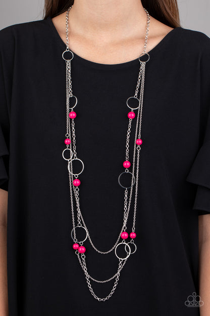 Beachside Babe - pink - Paparazzi necklace