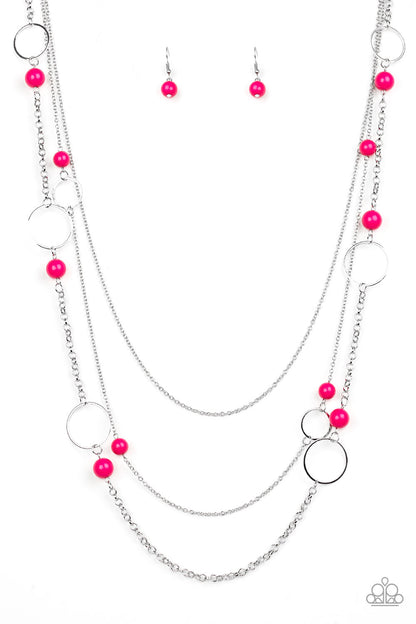 Beachside Babe - pink - Paparazzi necklace