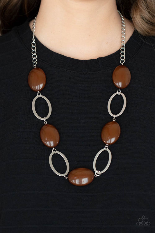 Beachside Boardwalk - brown - Paparazzi necklace