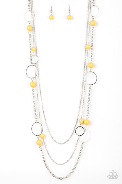 Beachside Babe - yellow - Paparazzi necklace