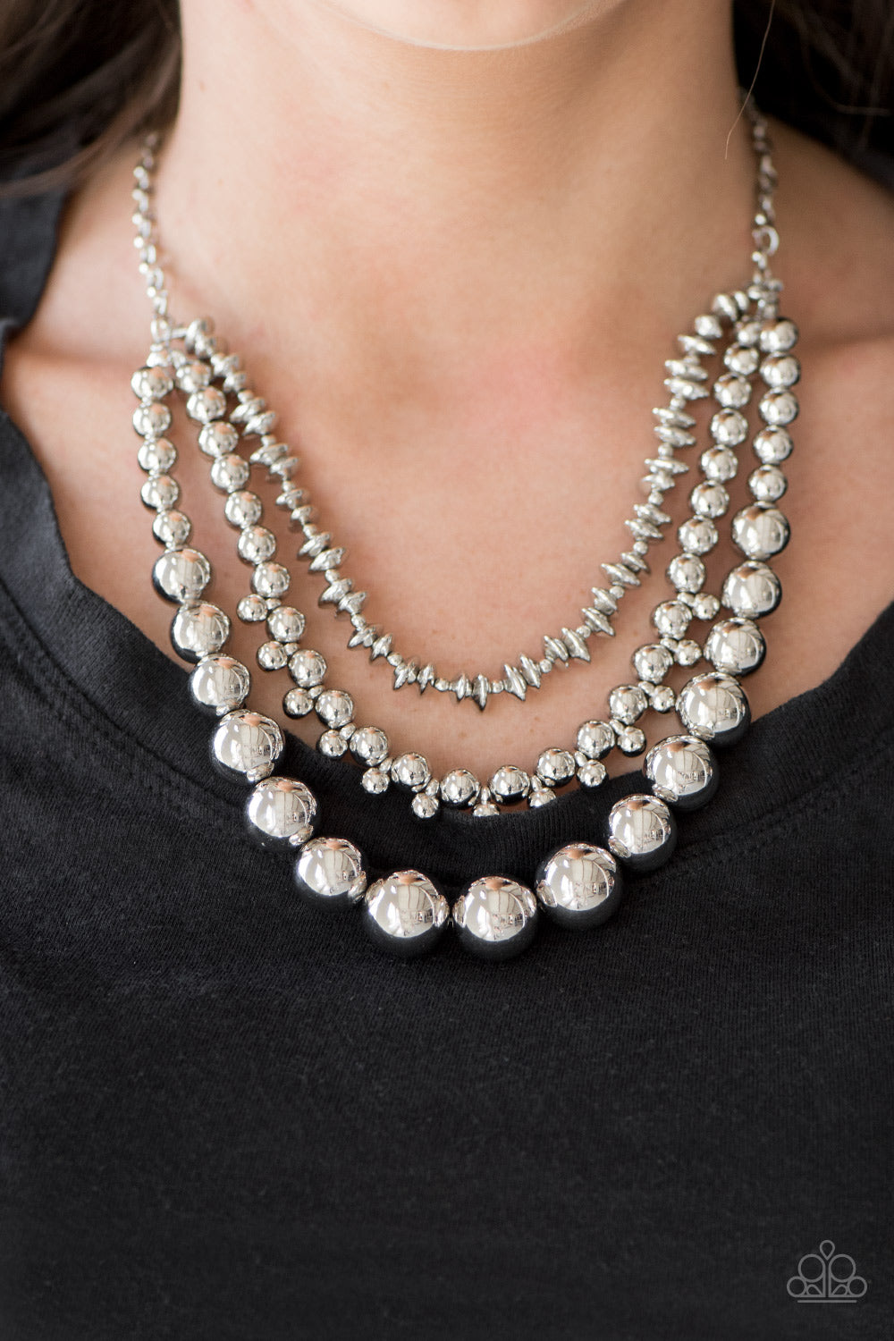 Beaded Beauty - silver - Paparazzi necklace