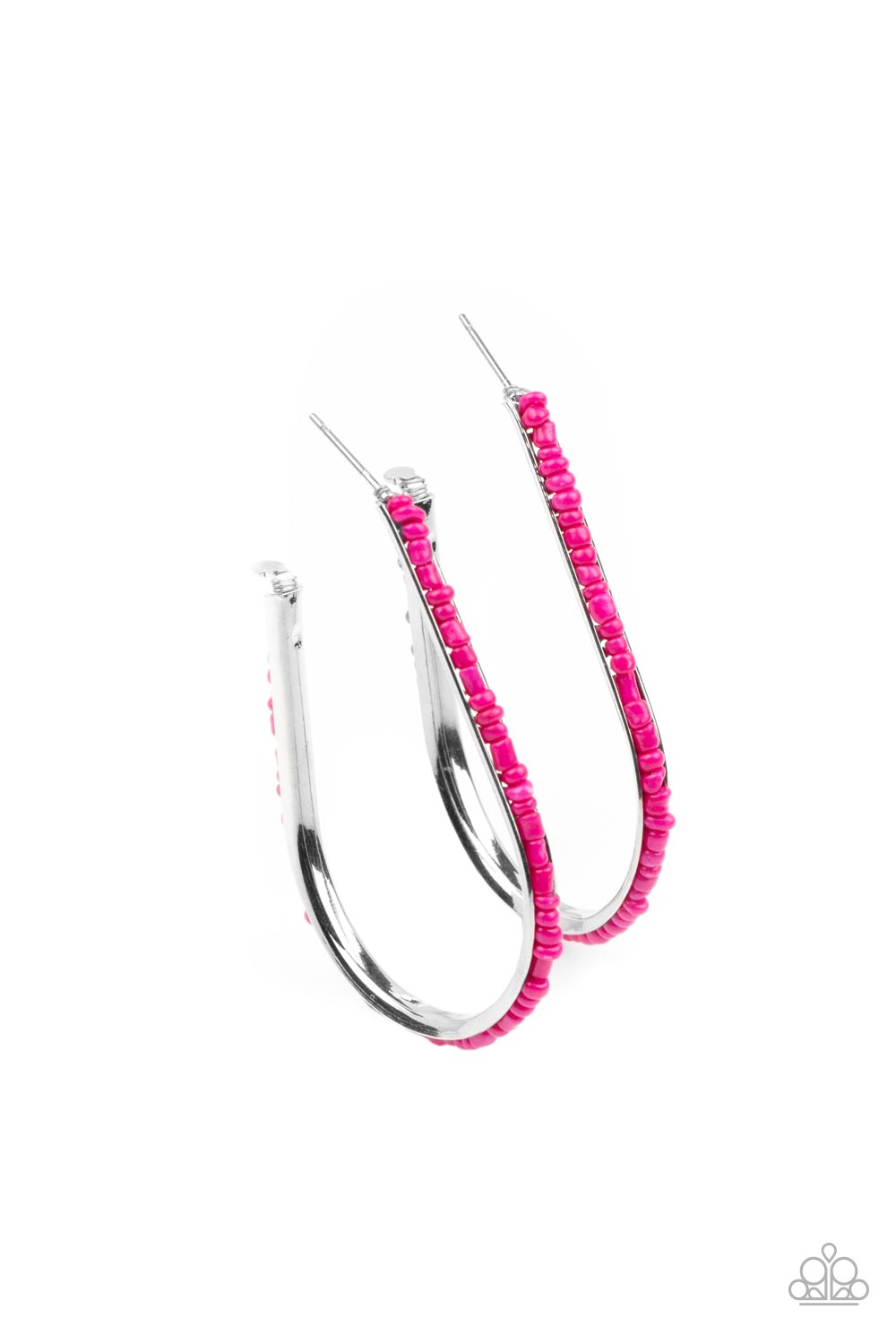 Beaded Bauble - pink - Paparazzi earrings