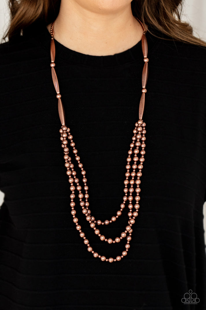 Beaded Beacon - copper - Paparazzi necklace – JewelryBlingThing