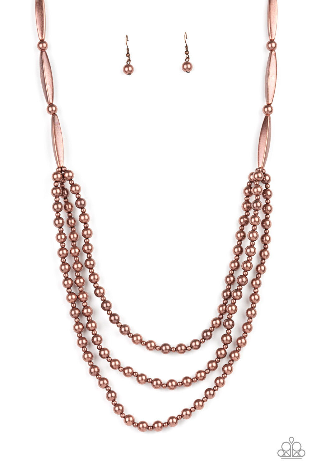 Beaded Beacon - copper - Paparazzi necklace
