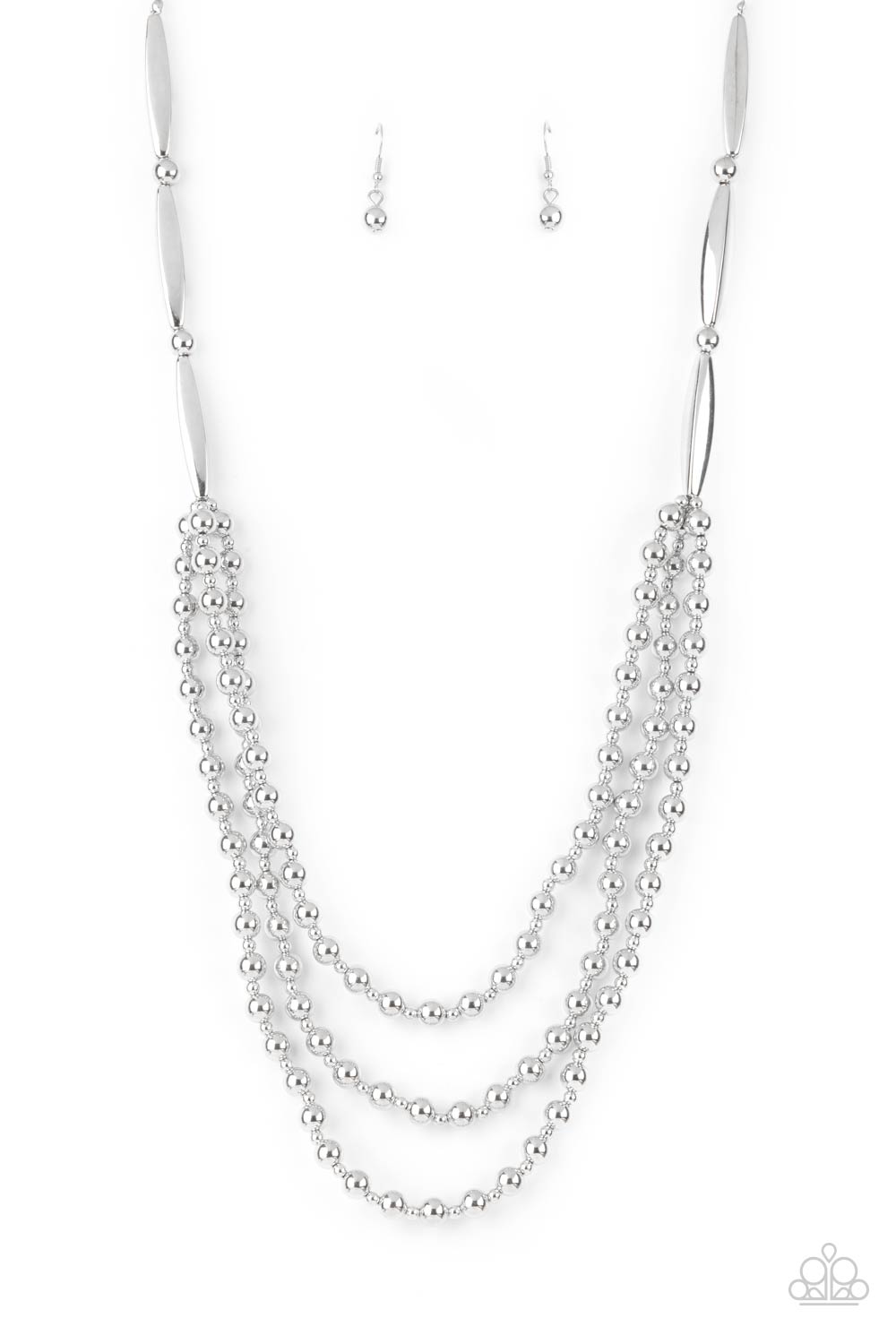 Beaded Beacon - silver - Paparazzi necklace