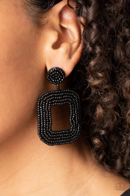 Beaded Bella - black - Paparazzi earrings