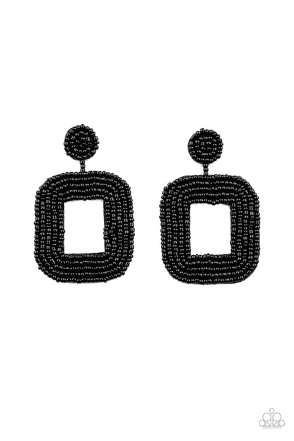 Beaded Bella - black - Paparazzi earrings