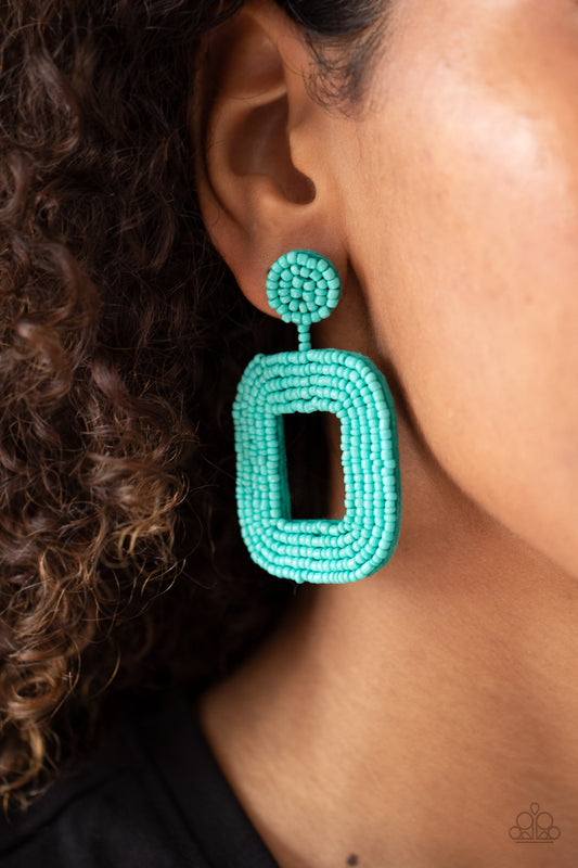 Beaded Bella - blue - Paparazzi earrings