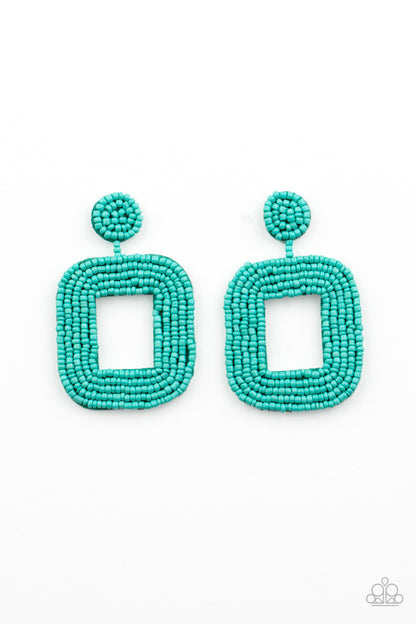 Beaded Bella - blue - Paparazzi earrings