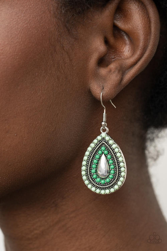Beaded Bonanza - green - Paparazzi earrings