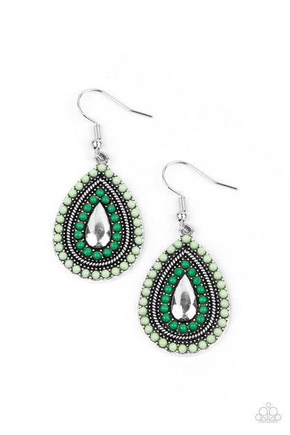 Beaded Bonanza - green - Paparazzi earrings