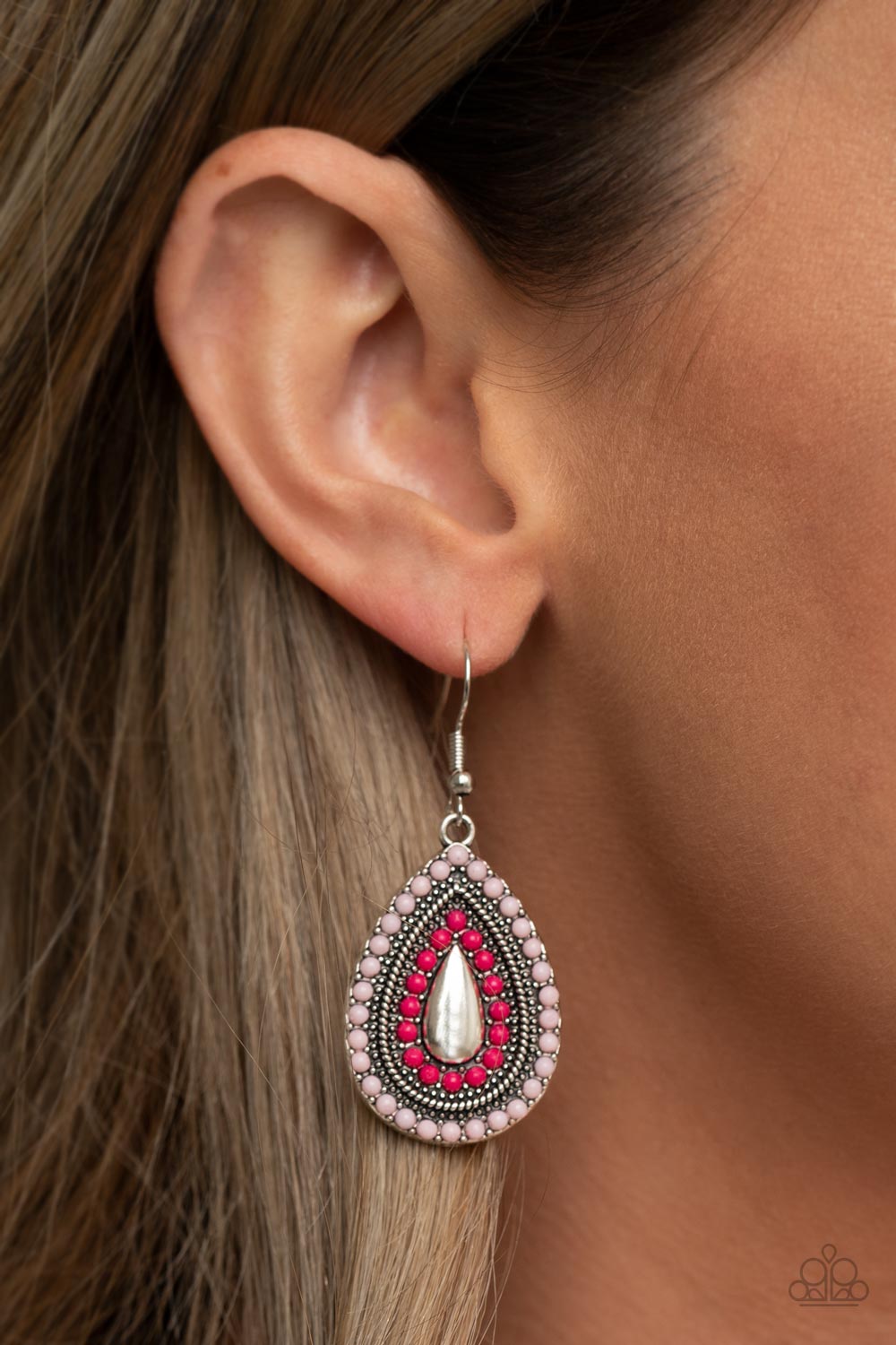 Beaded Bonanza - pink - Paparazzi earrings