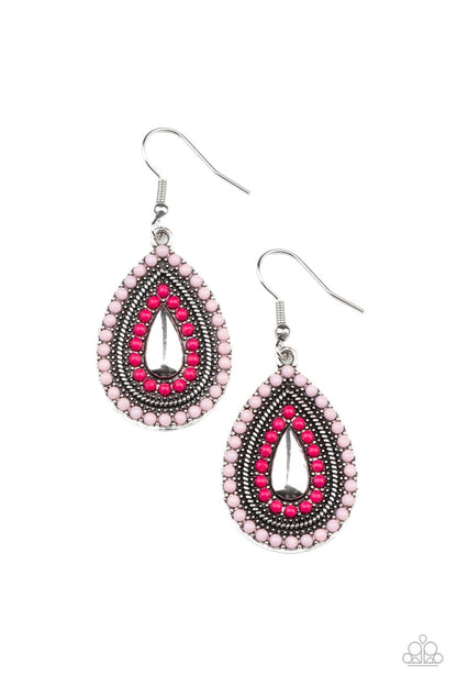 Beaded Bonanza - pink - Paparazzi earrings