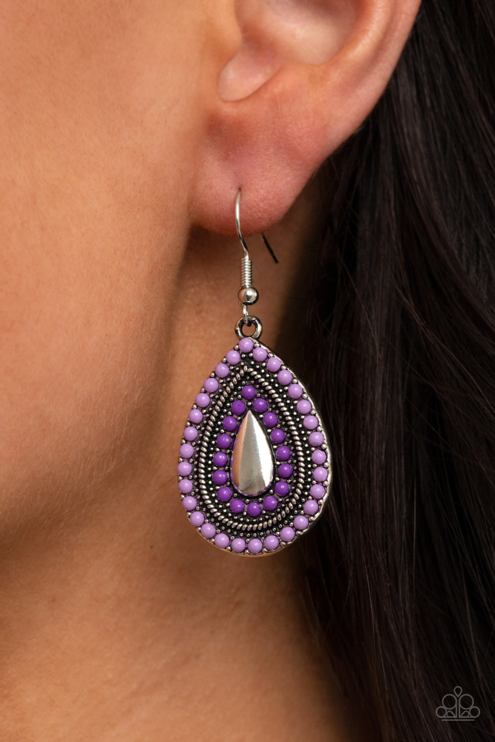 Beaded Bonanza - purple - Paparazzi earrings