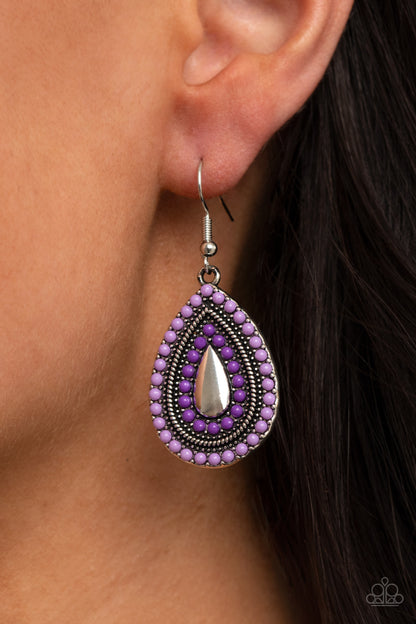 Beaded Bonanza - purple - Paparazzi earrings