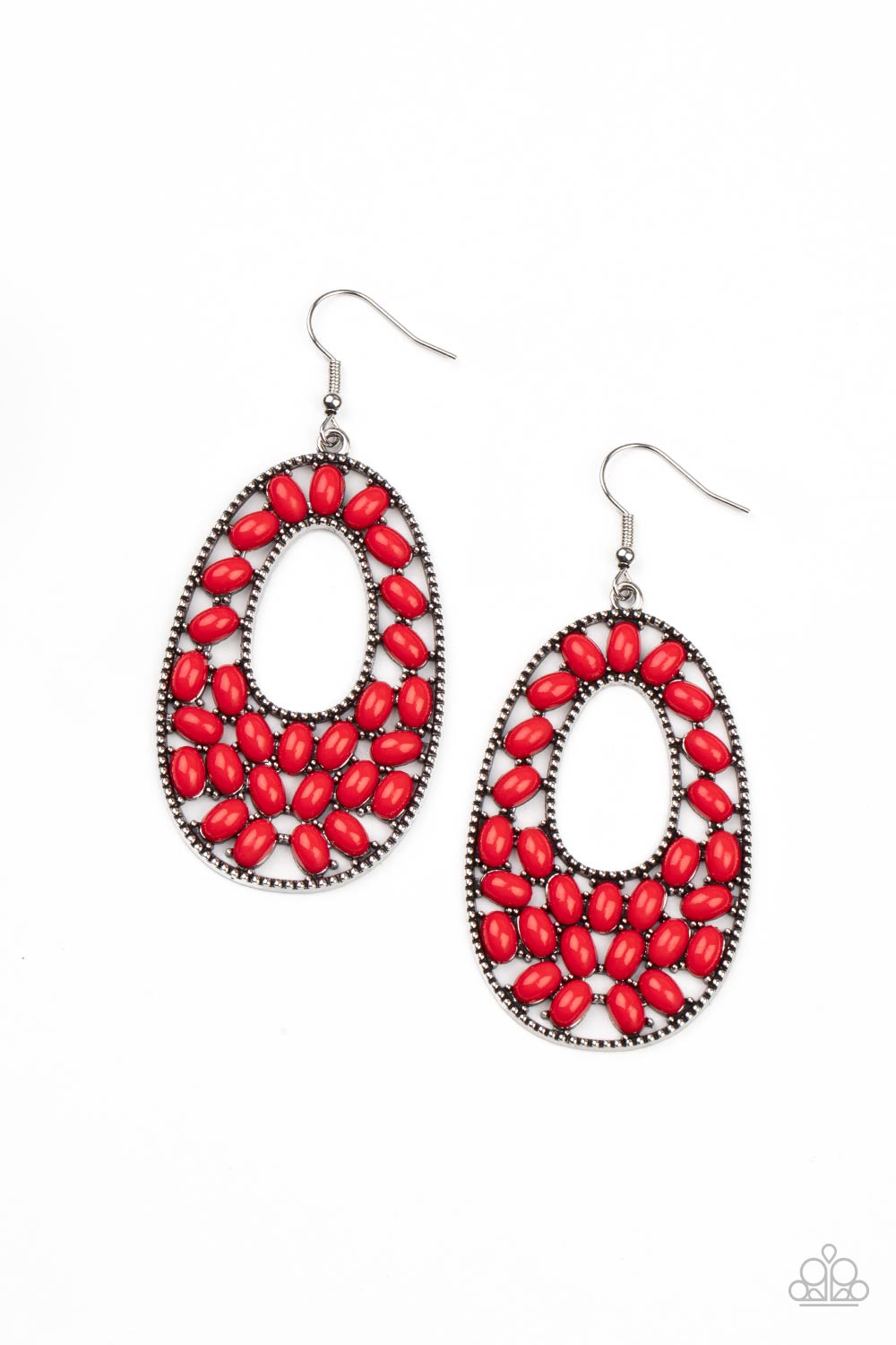 Beaded Shores - red - Paparazzi earrings