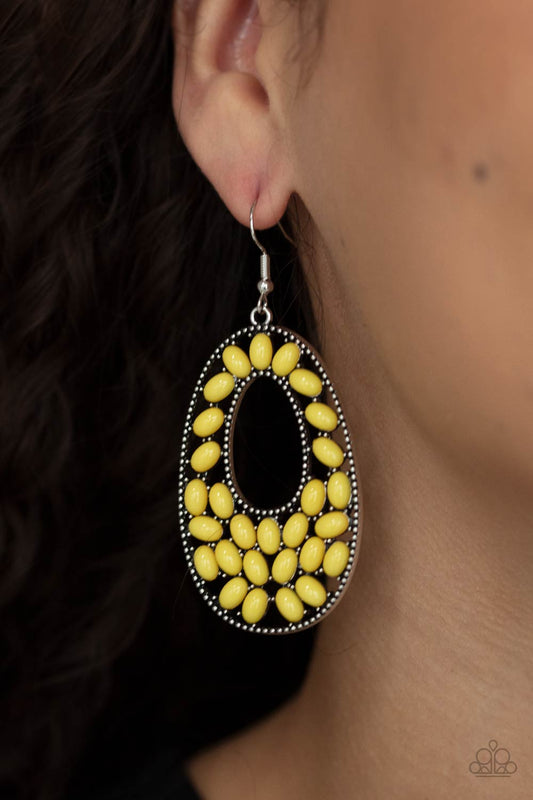 Beaded Shores - yellow - Paparazzi earrings