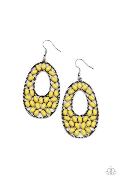 Beaded Shores - yellow - Paparazzi earrings