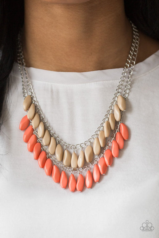 Beaded Boardwalk-orange-Paparazzi necklace