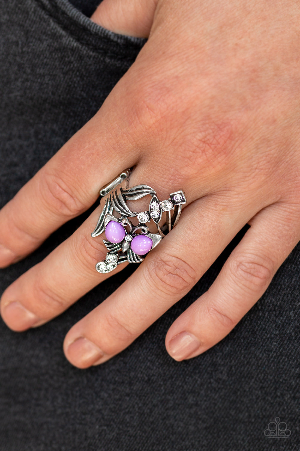 Beautiful in Butterflies - purple - Paparazzi ring