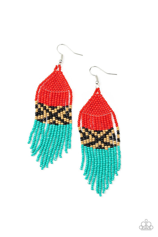 Beautifully BEADazzling - red - Paparazzi earrings